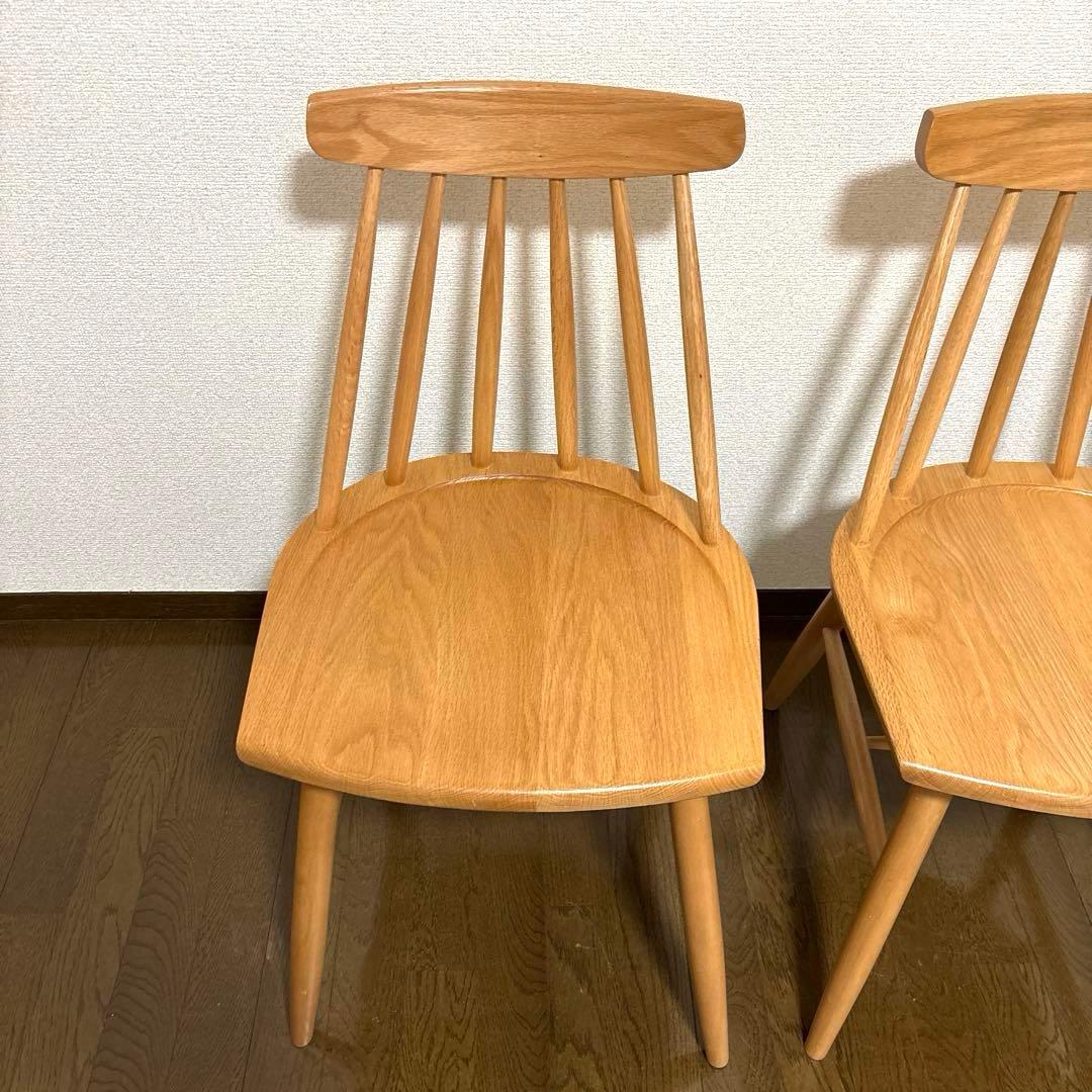 【美品】KEYUCA メイシリーズ ダイニングチェア ウィンザーチェア ２脚