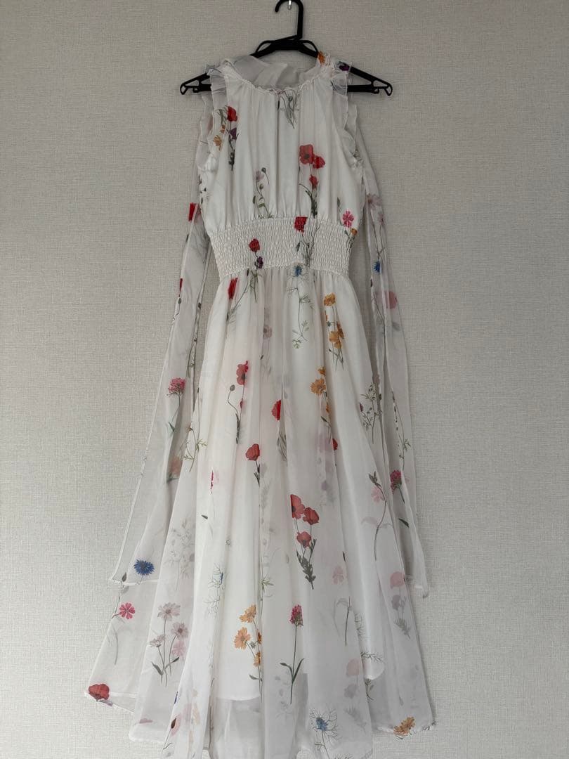 SNIDEL バックリボンシフォンワンピース