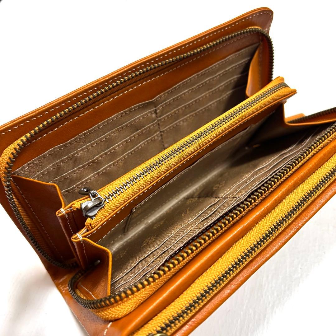 A 新品 ダコタ 小銭入れ付き 長財布 ラウンドファスナー トリコローレ