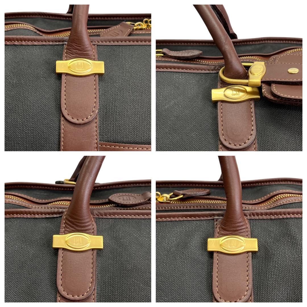 美品 ダンヒル ボストンバッグ ブラウン ゴールド金具 大容量 旅行バッグ