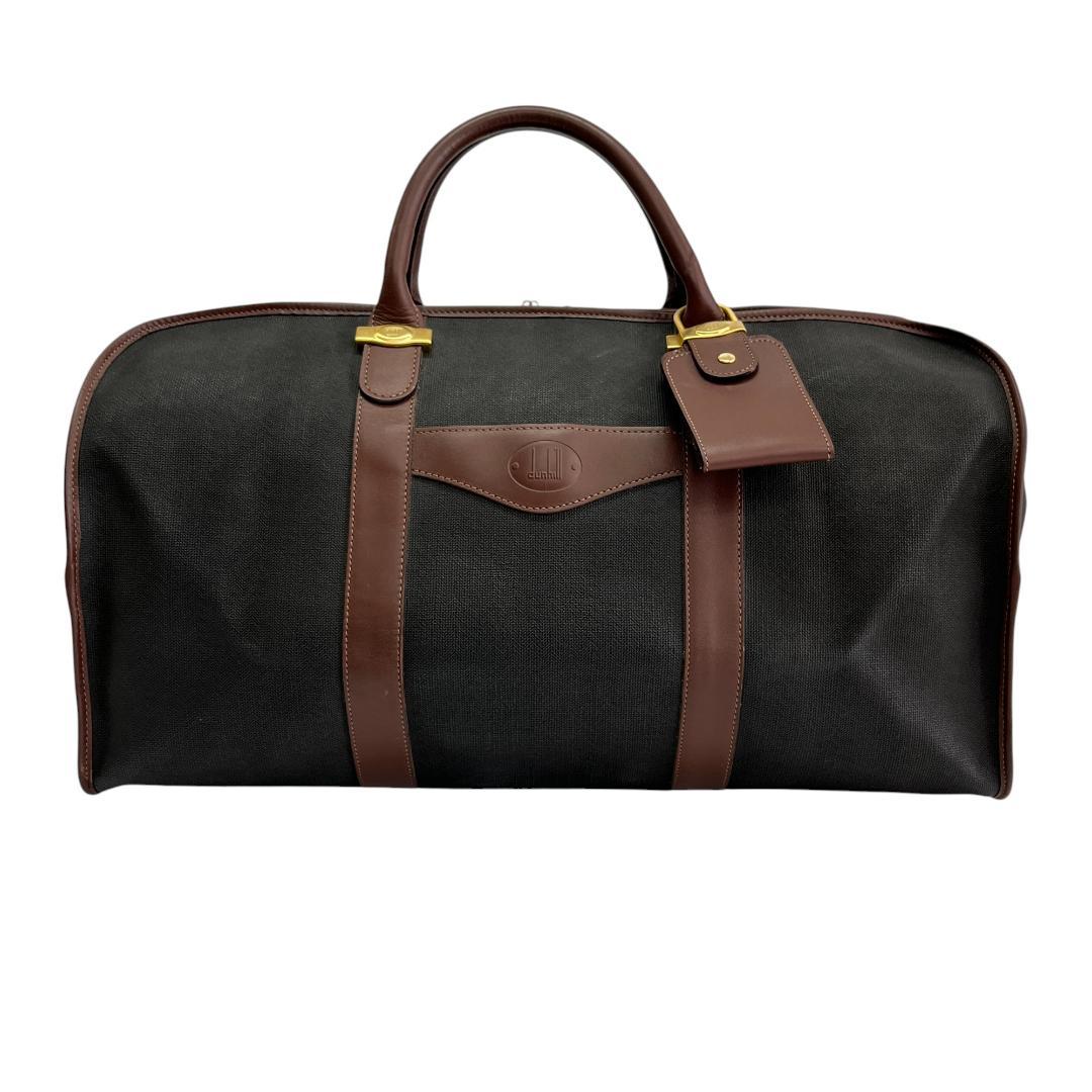 美品 ダンヒル ボストンバッグ ブラウン ゴールド金具 大容量 旅行バッグ