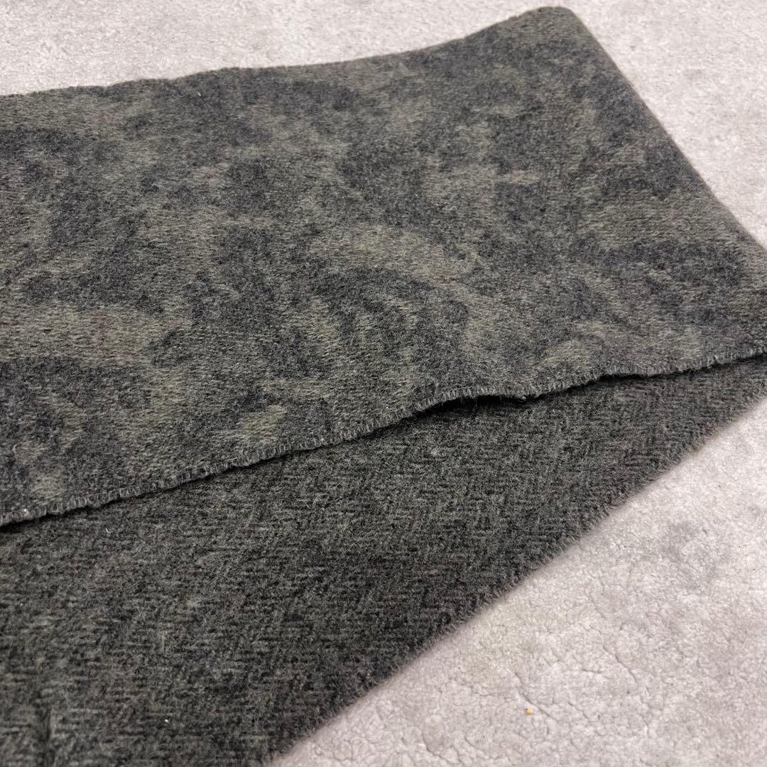 美品✨ラルフローレン リバーシブル マフラー ウール混　ホースロゴ　カモフラ