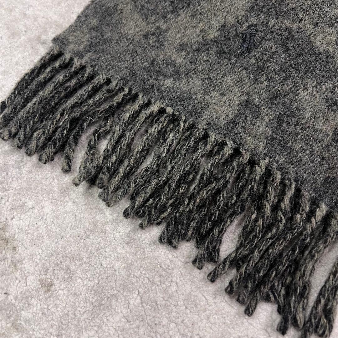 美品✨ラルフローレン リバーシブル マフラー ウール混　ホースロゴ　カモフラ