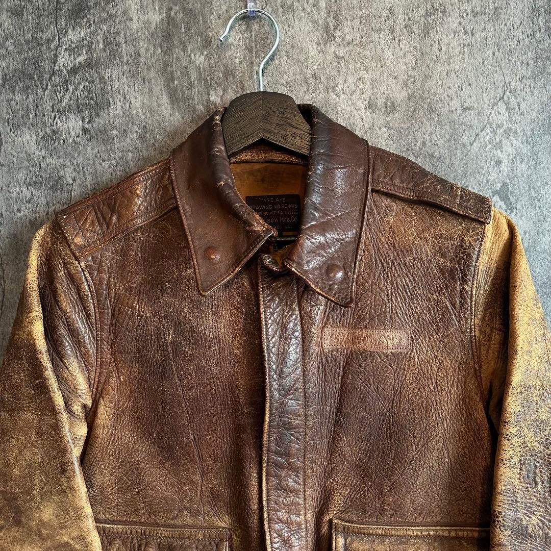 40's 米軍実物 USAAF A-2 レザー フライトジャケット ヴィンテージ