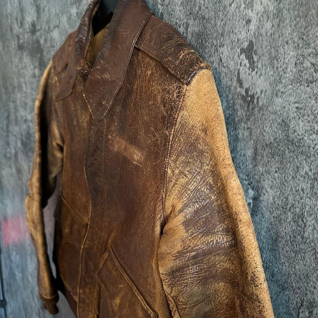 40's 米軍実物 USAAF A-2 レザー フライトジャケット ヴィンテージ