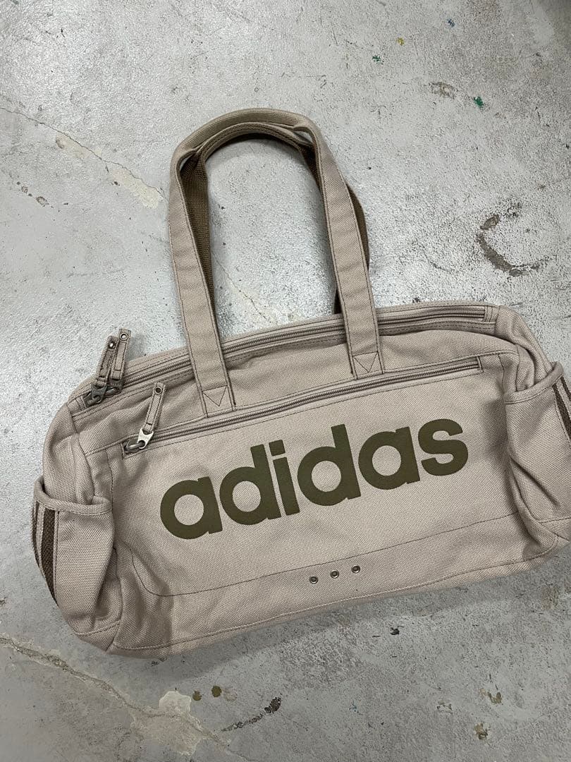 00s adidas アディダス　ハンドバック　ボストンバック　y2k ベージュ