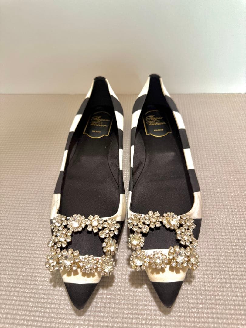 Roger Vivier ストライプ フラットシューズ