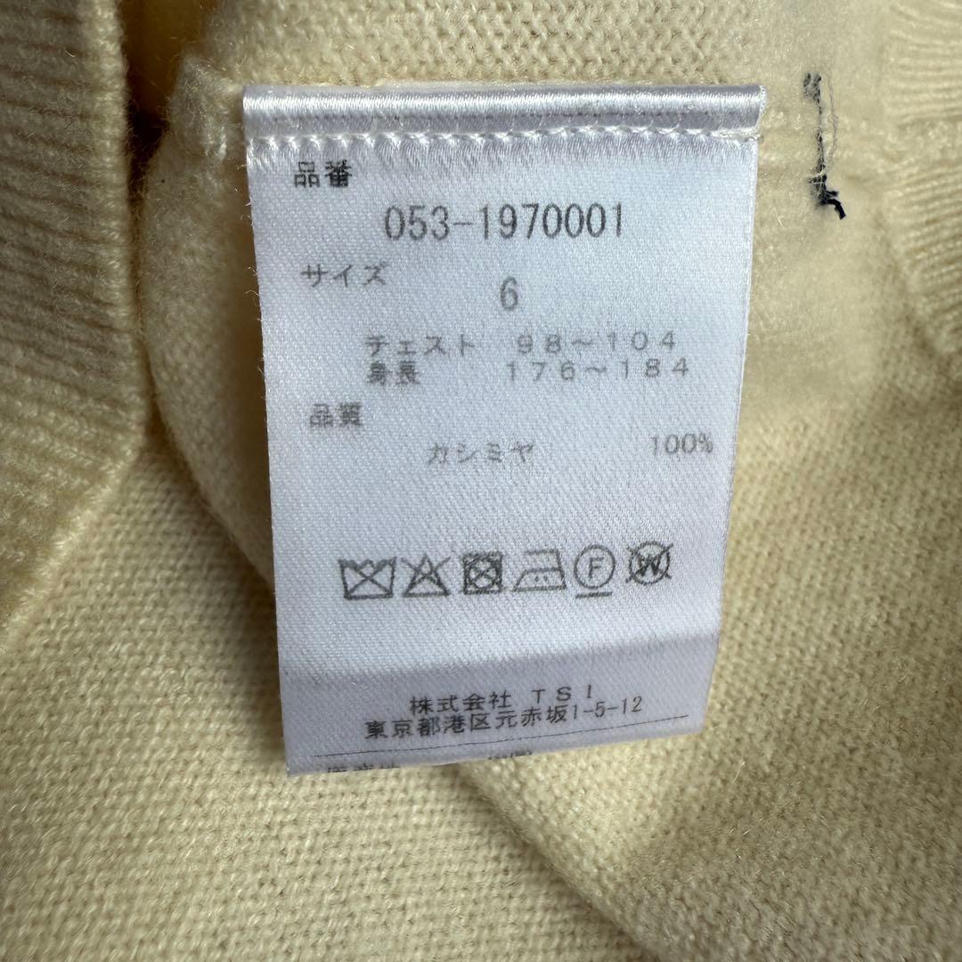 カシミヤ100% パーリーゲイツ　ニット　セーター　6 XL 白　アイボリー