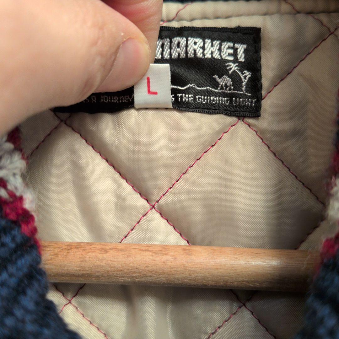 美品 ハリウッドランチマーケット 刺繍 ロゴ スタジャン サイズL