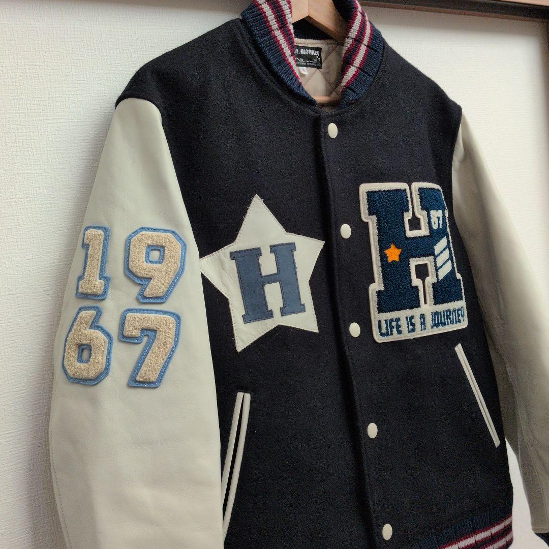 美品 ハリウッドランチマーケット 刺繍 ロゴ スタジャン サイズL