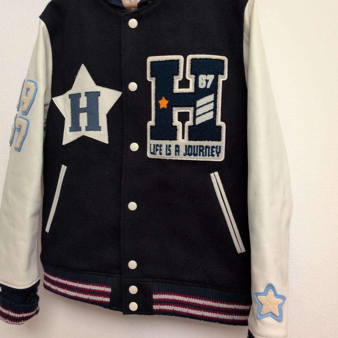 美品 ハリウッドランチマーケット 刺繍 ロゴ スタジャン サイズL