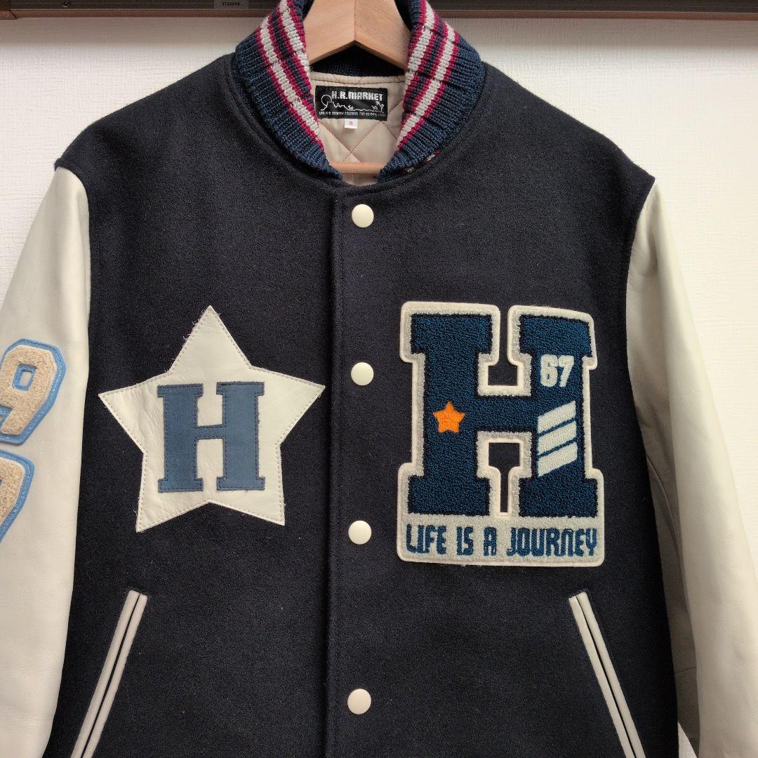 美品 ハリウッドランチマーケット 刺繍 ロゴ スタジャン サイズL