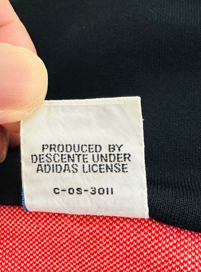 七*門様 レアサイズ　70s 7号　adidas デサント　ジャージ 黒 赤 菅