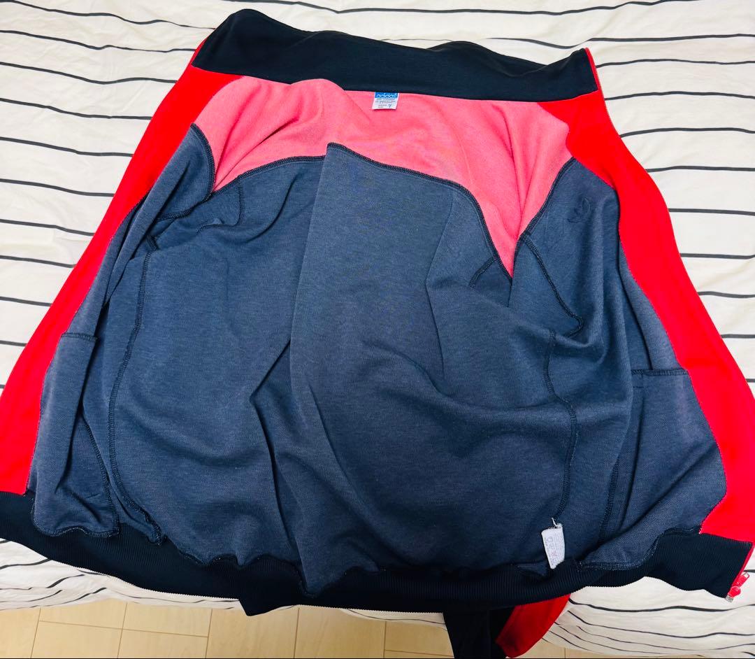七*門様 レアサイズ　70s 7号　adidas デサント　ジャージ 黒 赤 菅