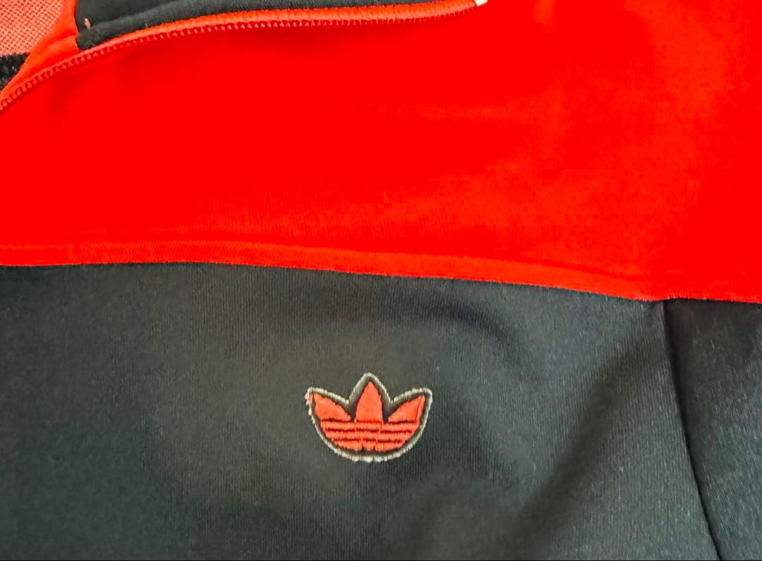 七*門様 レアサイズ　70s 7号　adidas デサント　ジャージ 黒 赤 菅