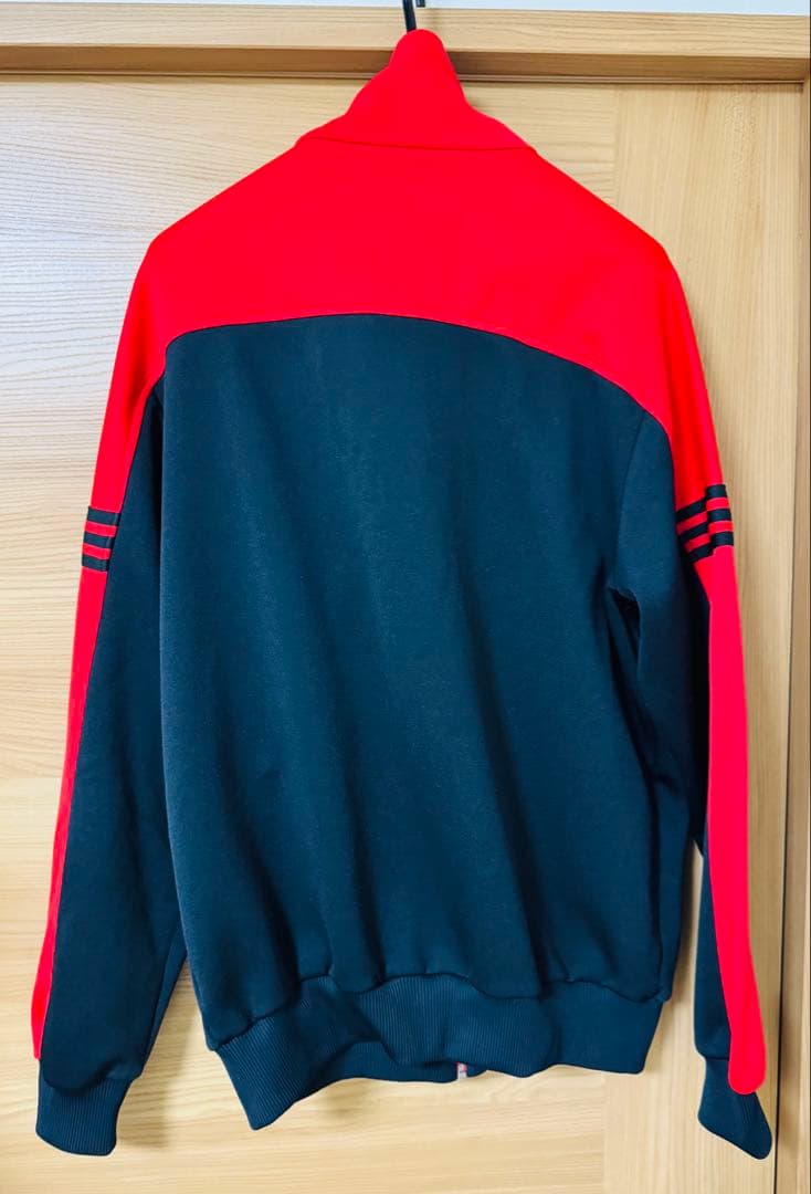 七*門様 レアサイズ　70s 7号　adidas デサント　ジャージ 黒 赤 菅