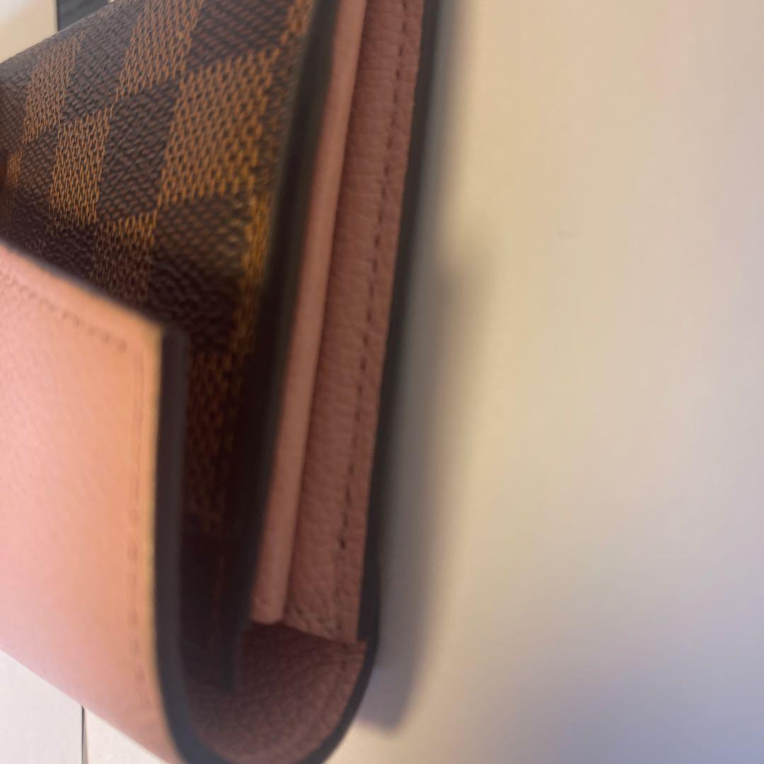 ダミエ・キャンバス 長財布 ピンクレザー