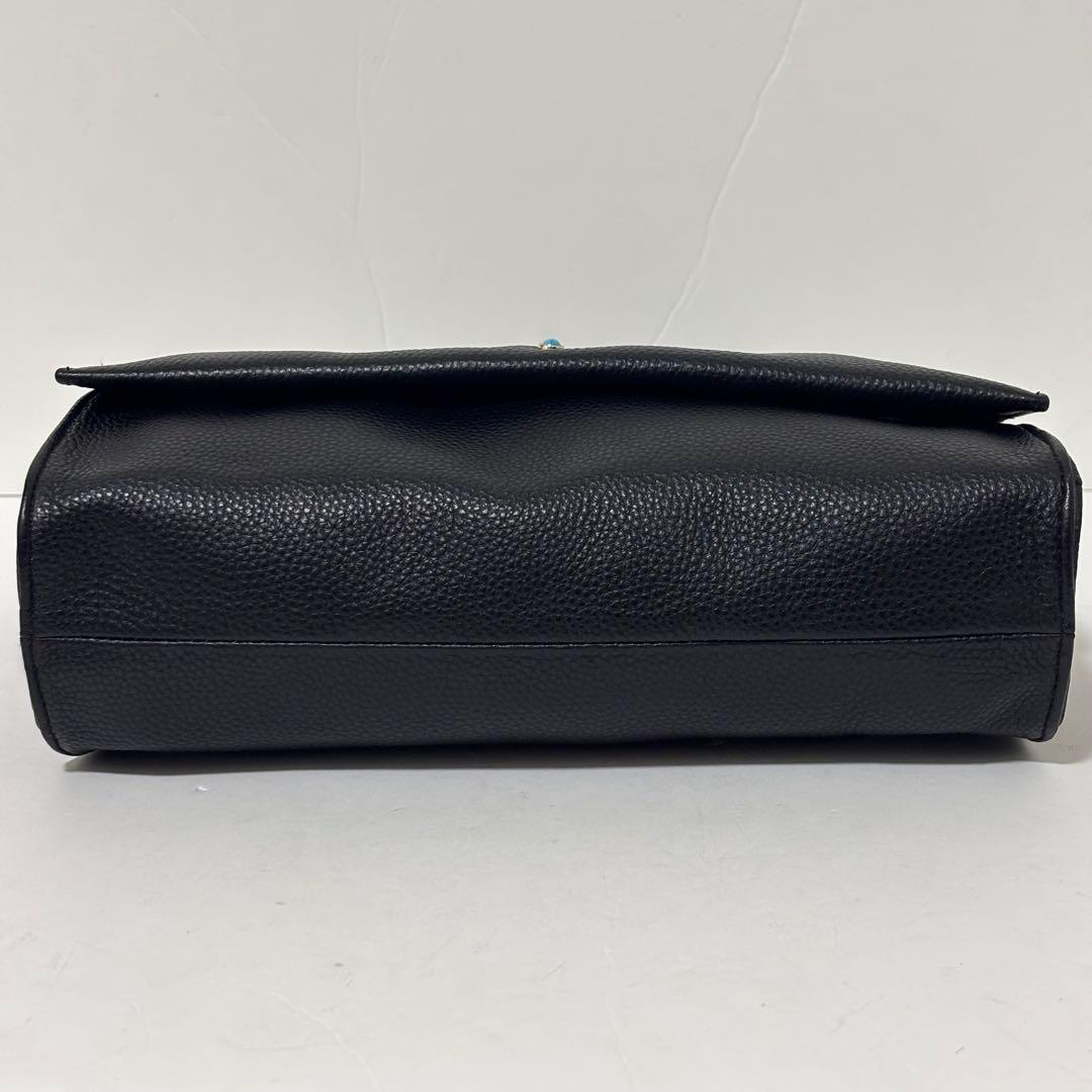 極美品 イアパピヨネ ワイドテープショルダーバッグ ボディバッグ 黒 ストーン