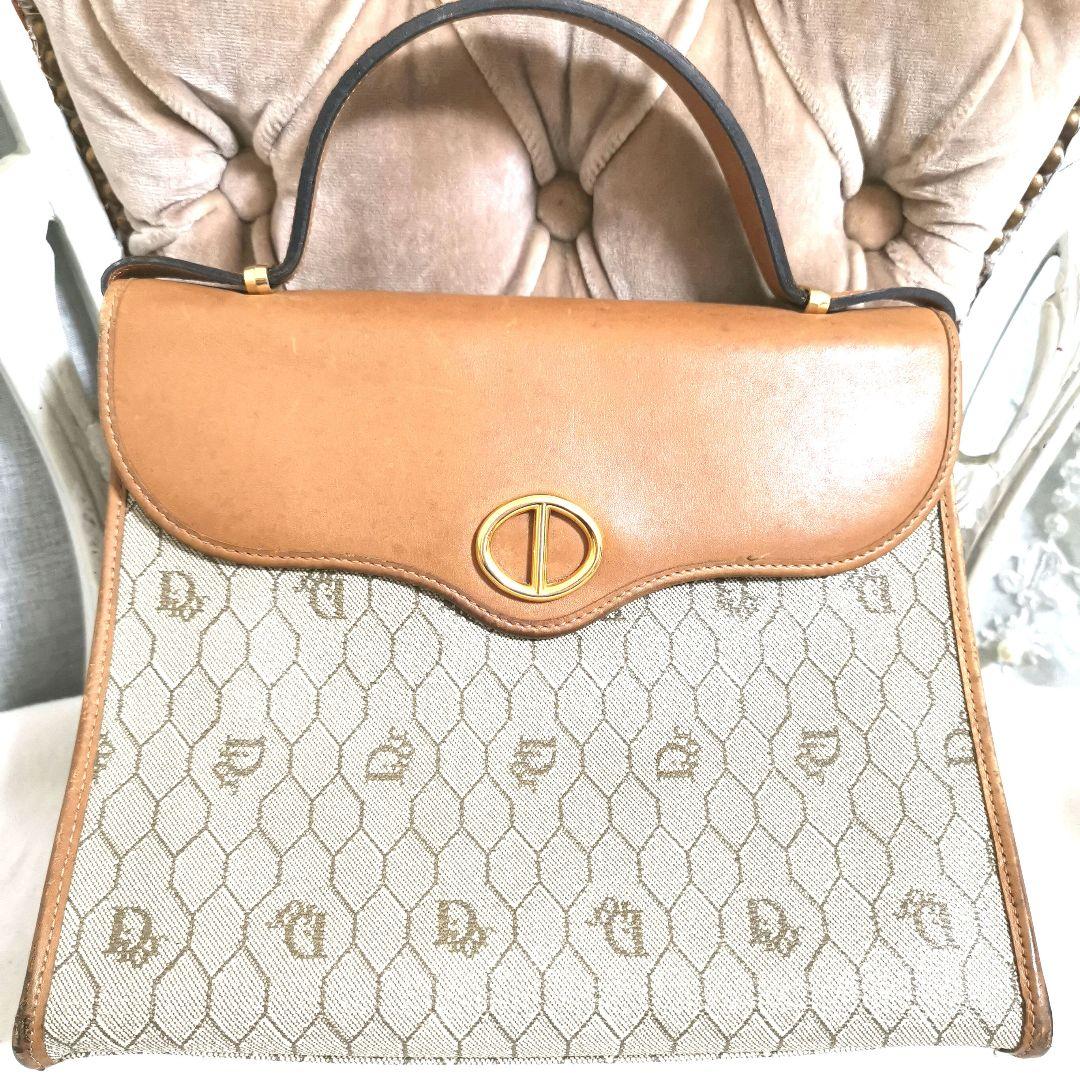 【良品】Diorディオール ワンハンドルバッグ ハンドバッグハニカム柄 鑑定済!