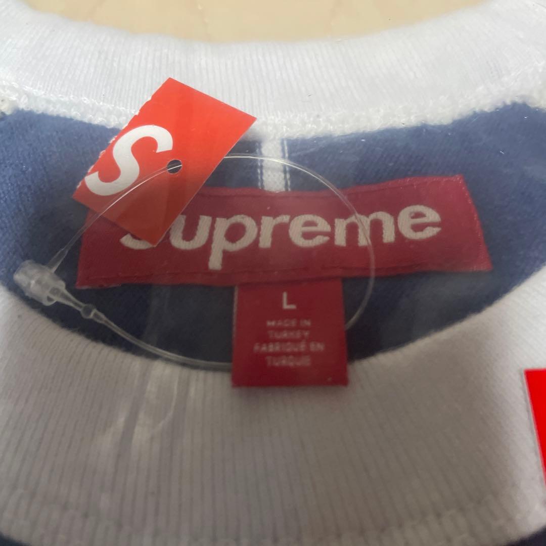 トップス Supreme Stripe Raglan L/S Top \"Navy\"