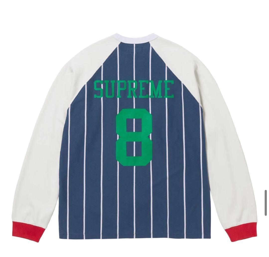 トップス Supreme Stripe Raglan L/S Top \"Navy\"