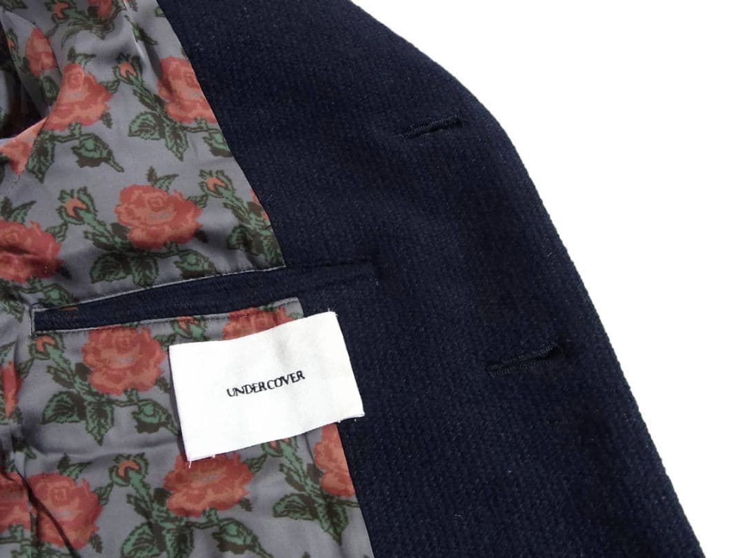 11AW アンダーカバー ファー ウール ステンカラー コート 1 裏地 花柄