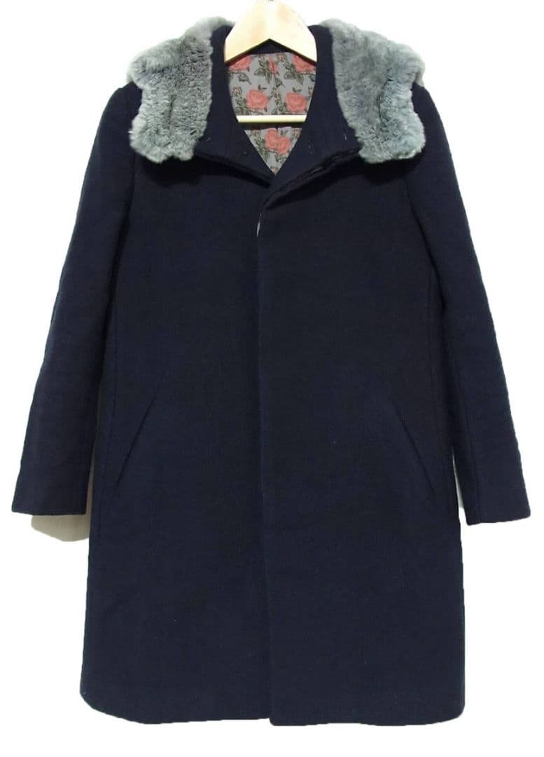 11AW アンダーカバー ファー ウール ステンカラー コート 1 裏地 花柄