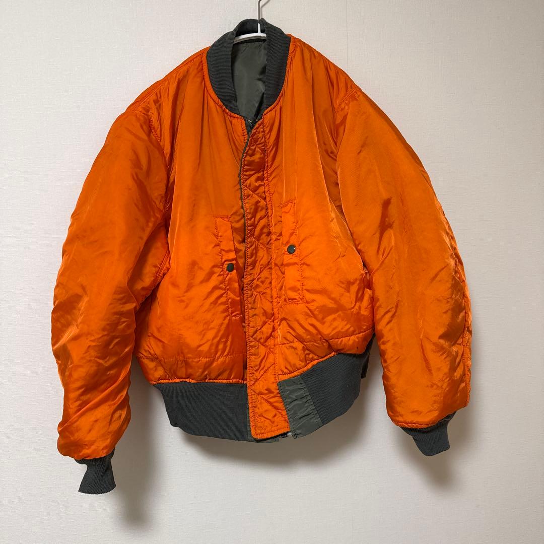 80sUSA製ALPHAアルファMA-1 フライトジャケット Lセージグリーン