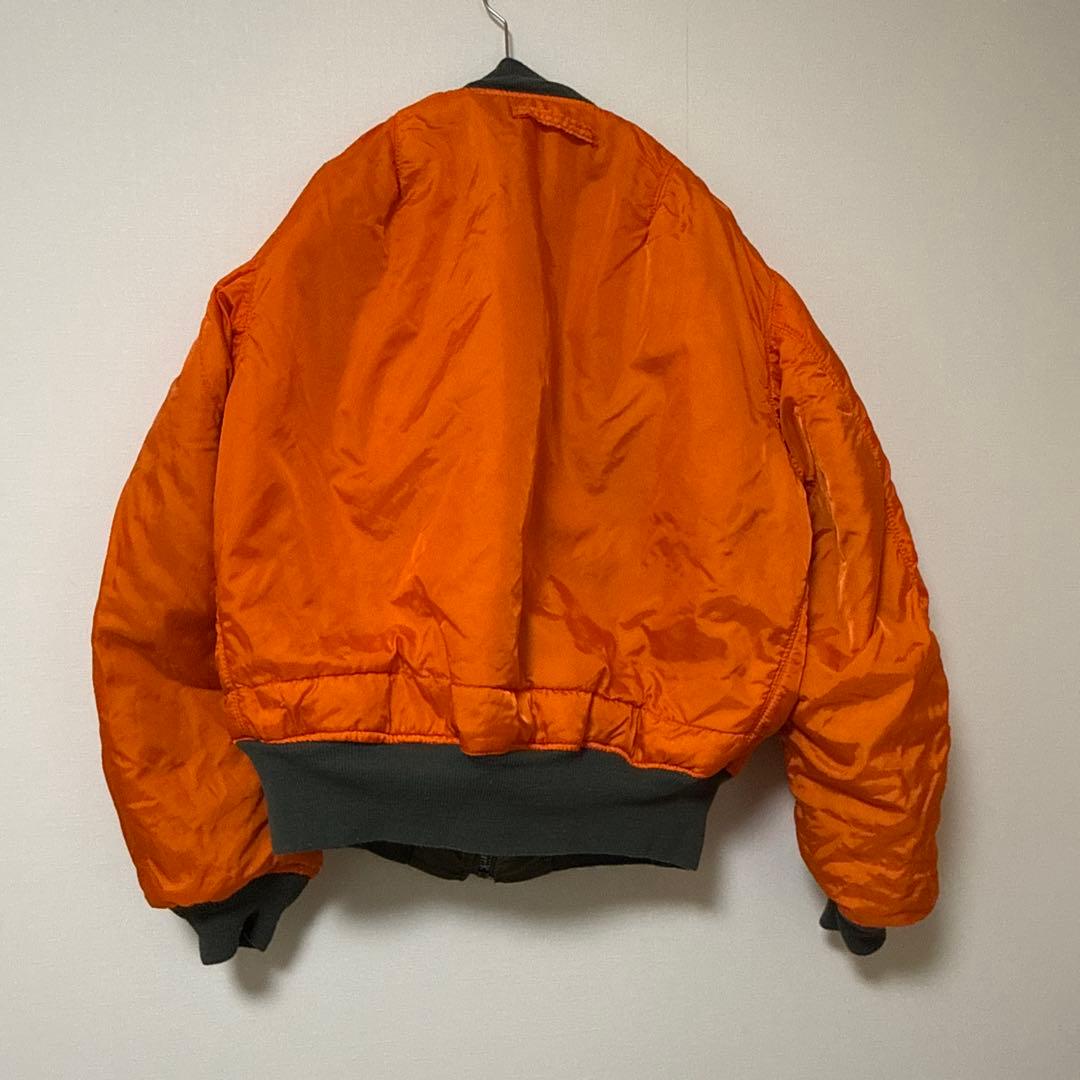 80sUSA製ALPHAアルファMA-1 フライトジャケット Lセージグリーン