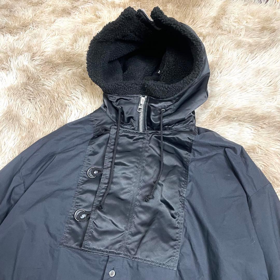 極美品 ソフトハイフン N2-B COLLARED SHIRT ブラック メンズ