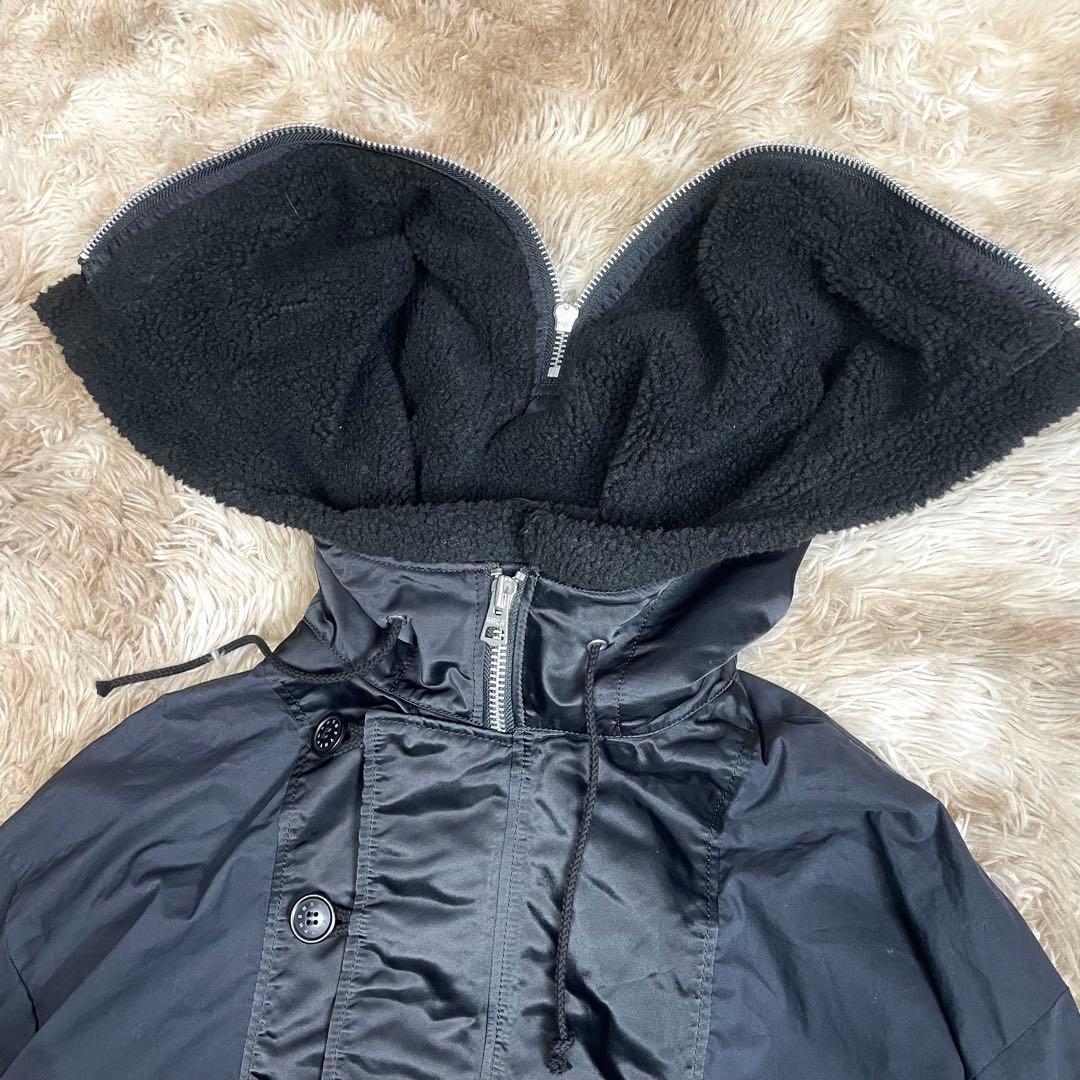 極美品 ソフトハイフン N2-B COLLARED SHIRT ブラック メンズ