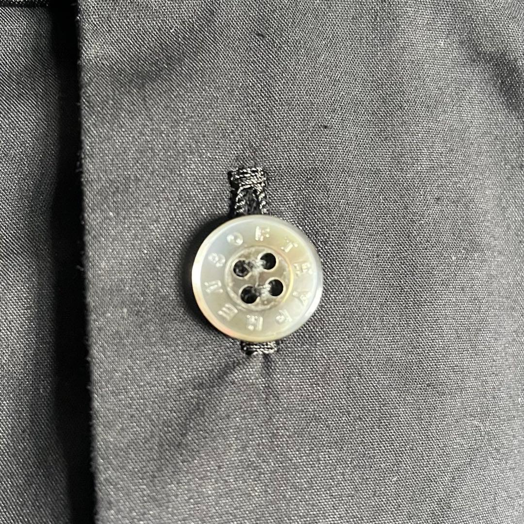 極美品 ソフトハイフン N2-B COLLARED SHIRT ブラック メンズ