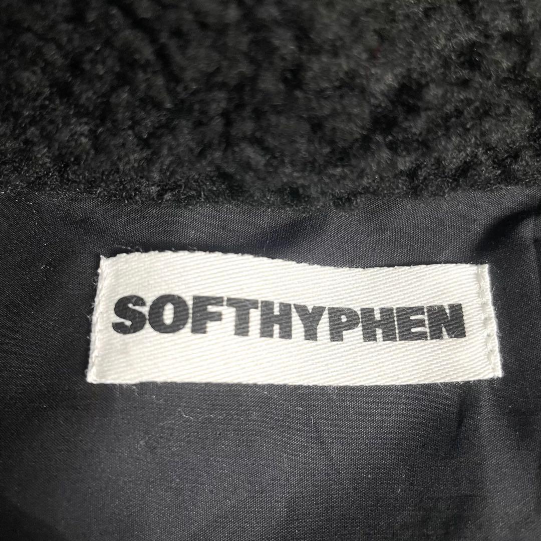 極美品 ソフトハイフン N2-B COLLARED SHIRT ブラック メンズ