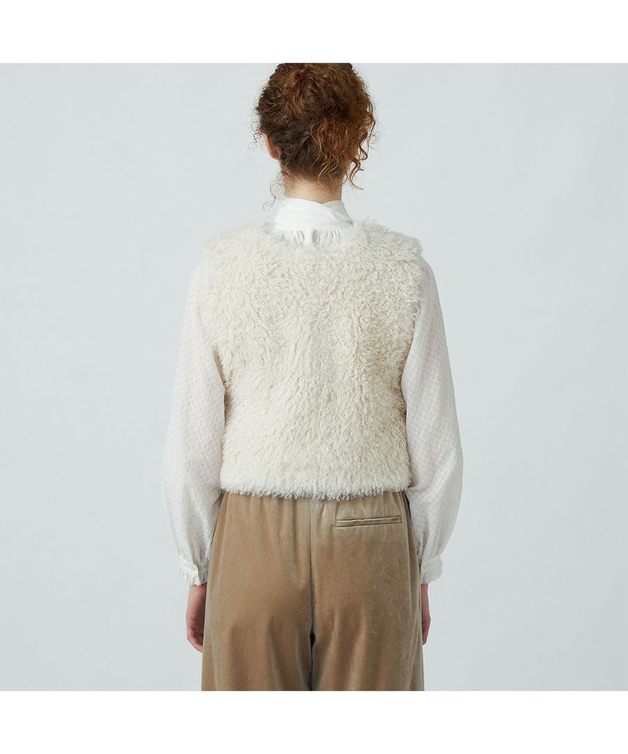 トゥモローランド　ボールジィ プードルファーVネックベスト ジレ36