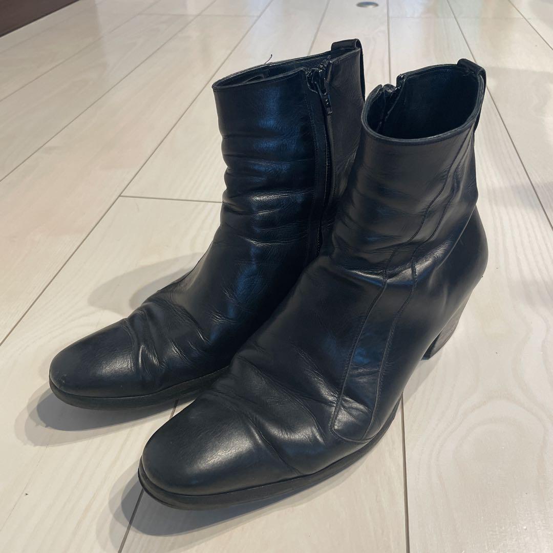Dior homme ブラックレザー ヒールブーツ 41