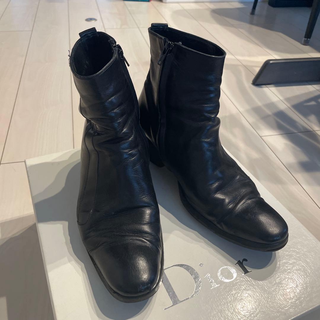 Dior homme ブラックレザー ヒールブーツ 41