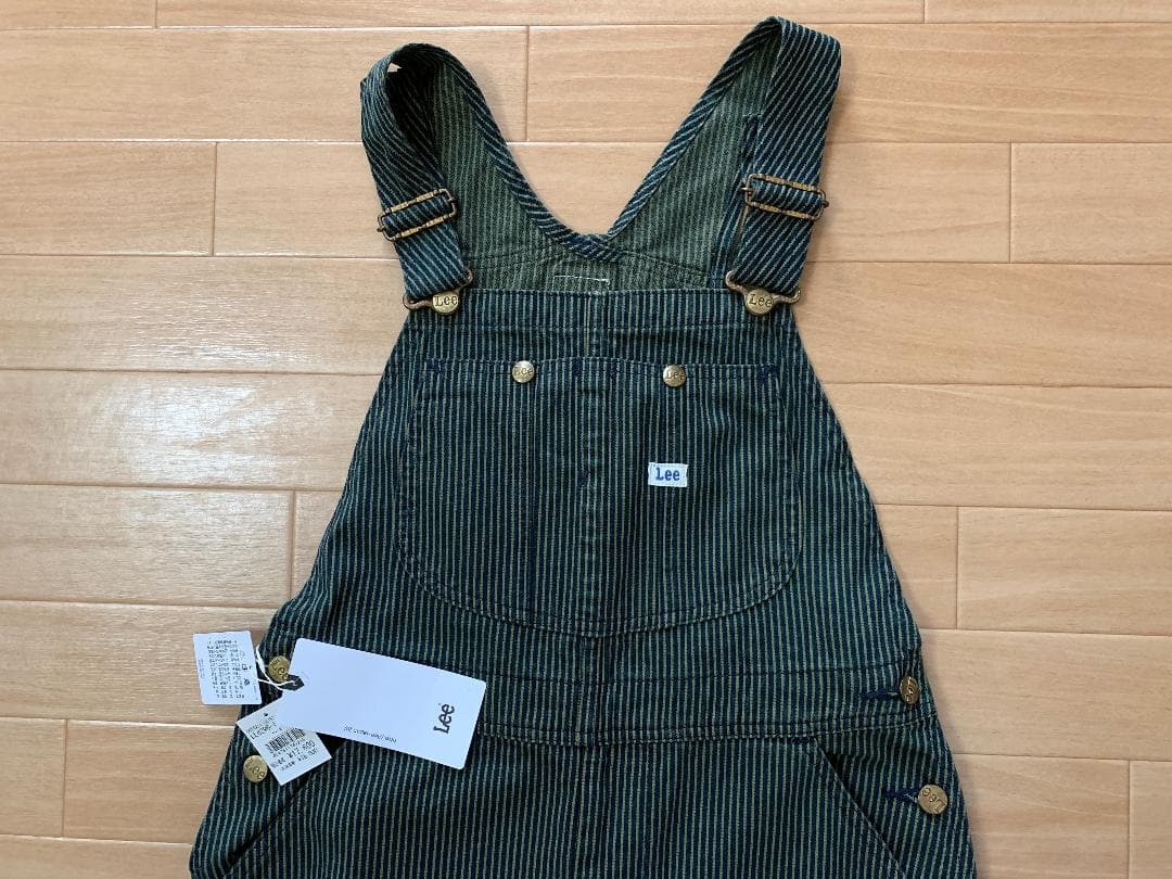 新品 Lee☆ロングデニムオーバーオールスカート☆ヒッコリーデニム☆リー 女子M