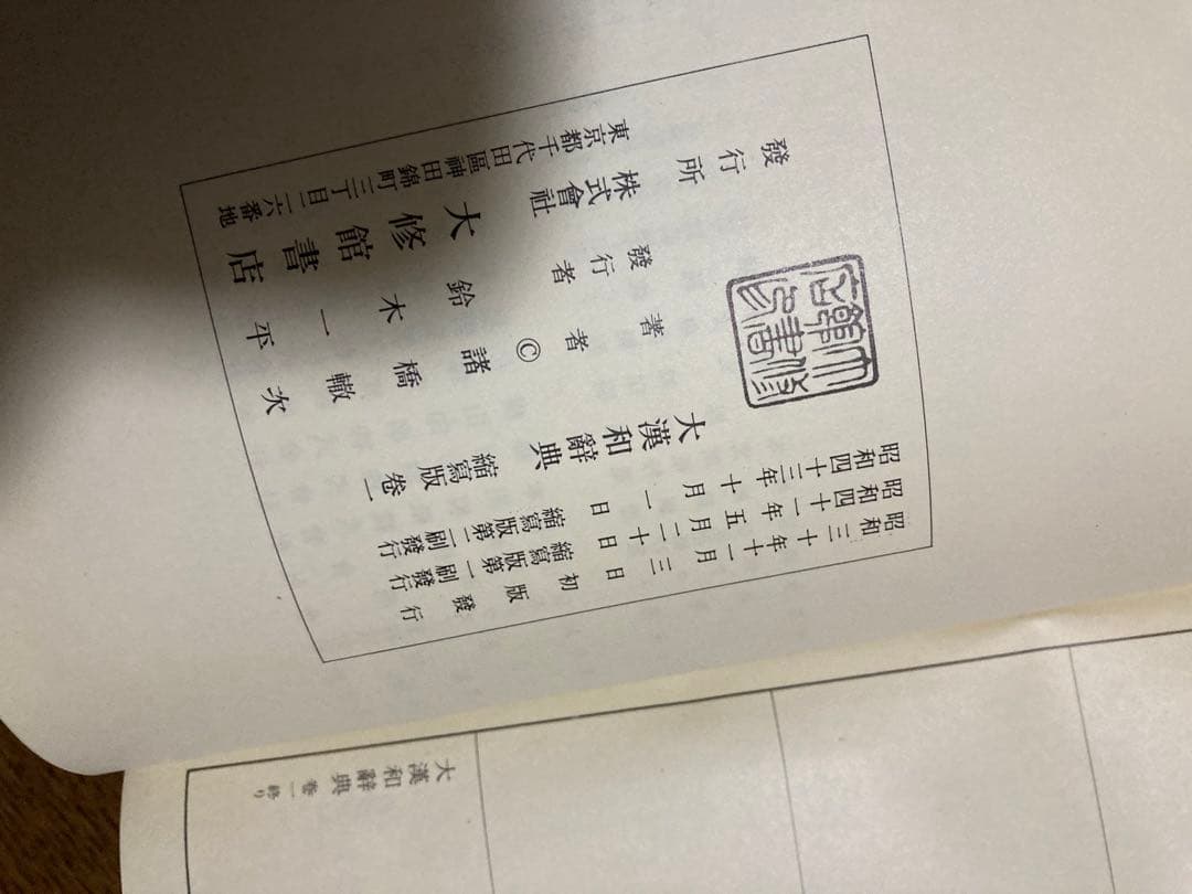 大漢和辞典 全12巻、索引