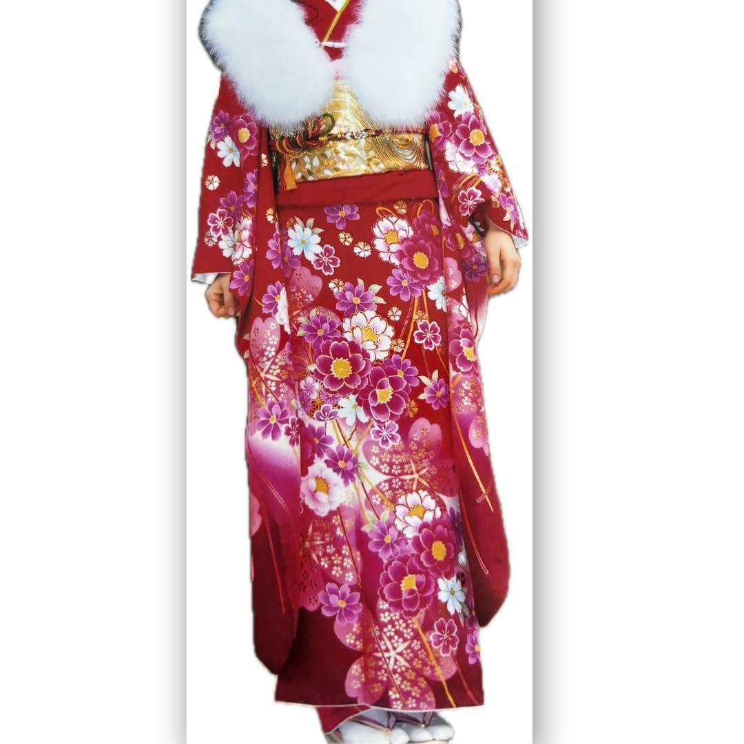 京都きもの友禅　成人式振袖セット　赤