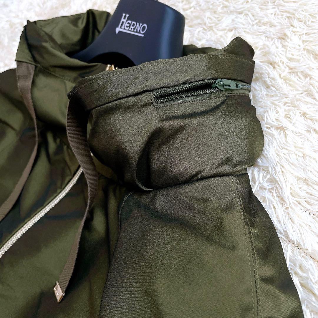 極美品✨HERNO モッズコート フード付 2way 44サイズ カーキ