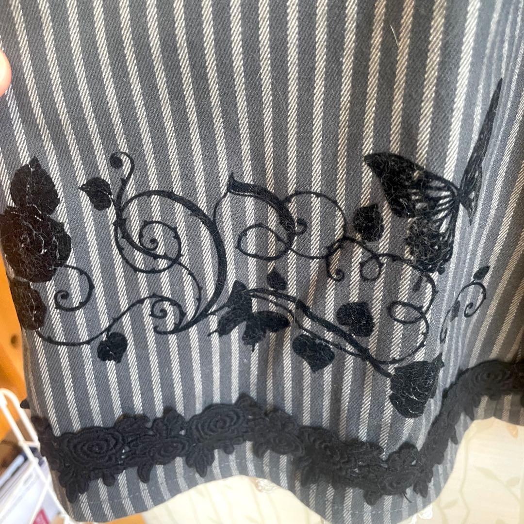 putumayo ジャンスカ　スカート　黒　ストライプ