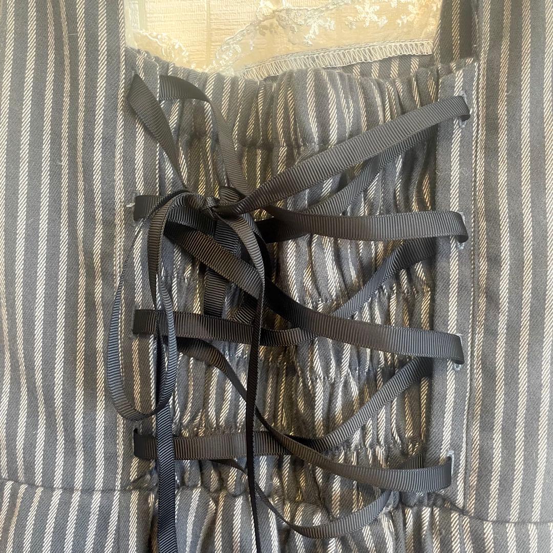 putumayo ジャンスカ　スカート　黒　ストライプ