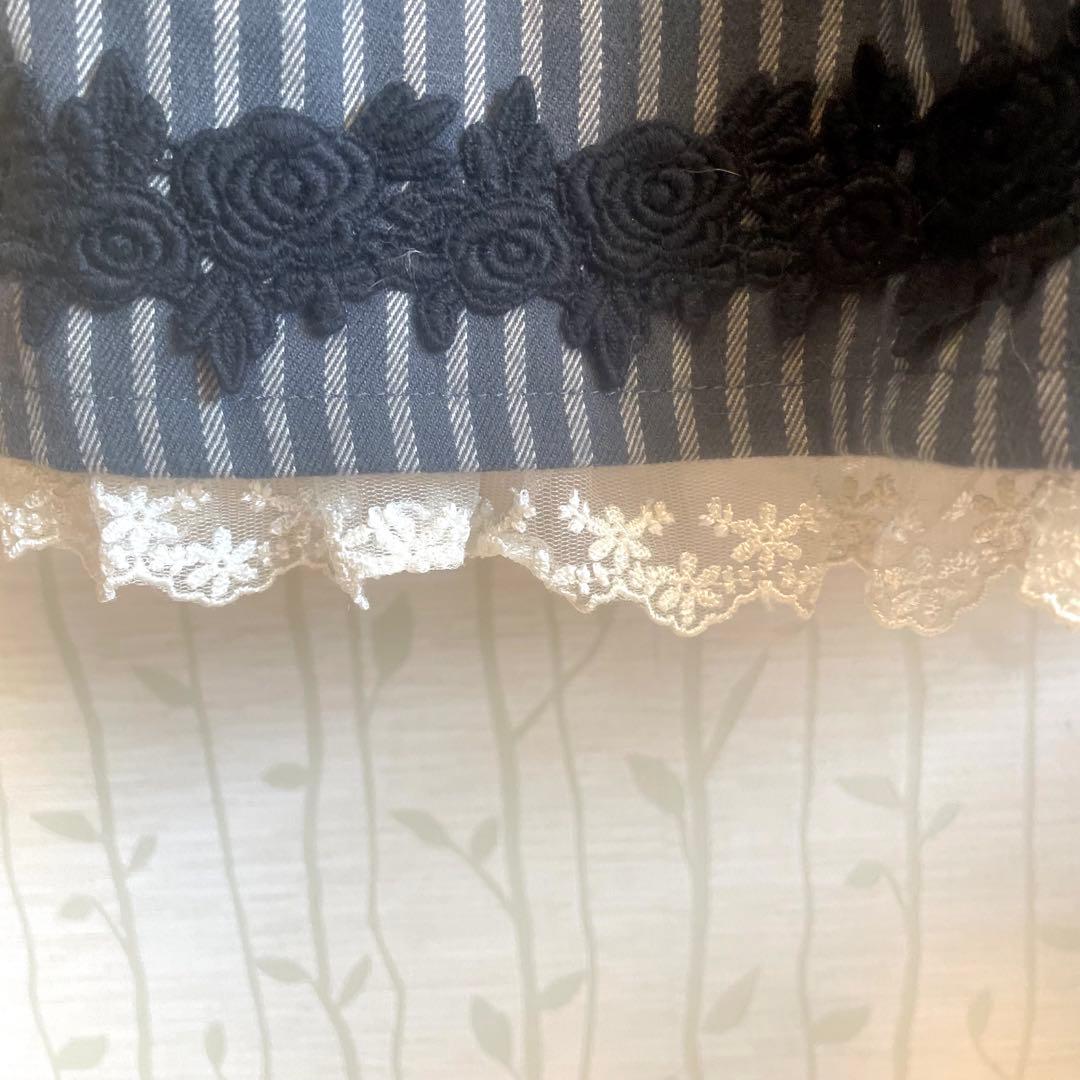 putumayo ジャンスカ　スカート　黒　ストライプ