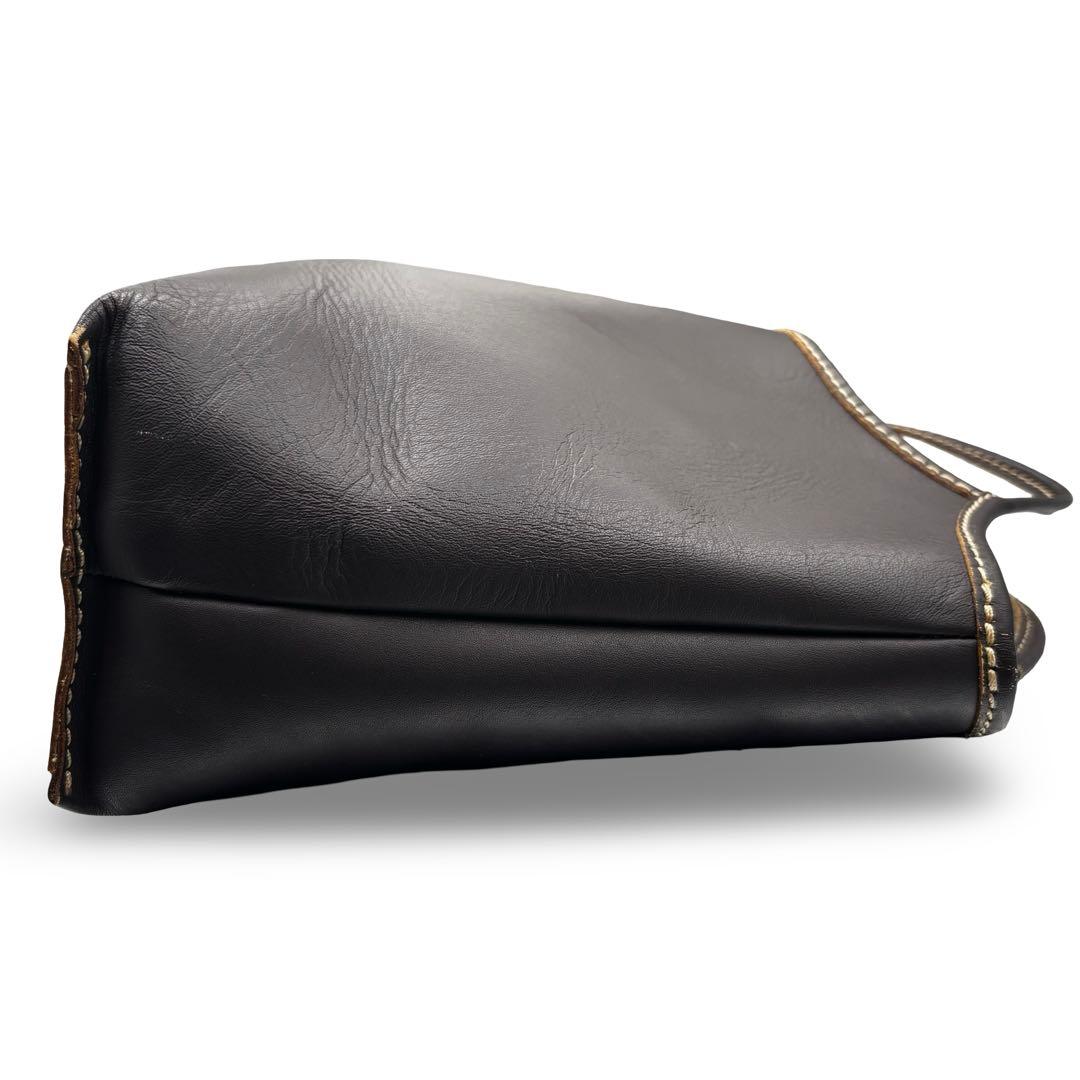 【良品】ツモリチサト　トートバッグ　オールレザー　ブラウン　手提げ　大容量