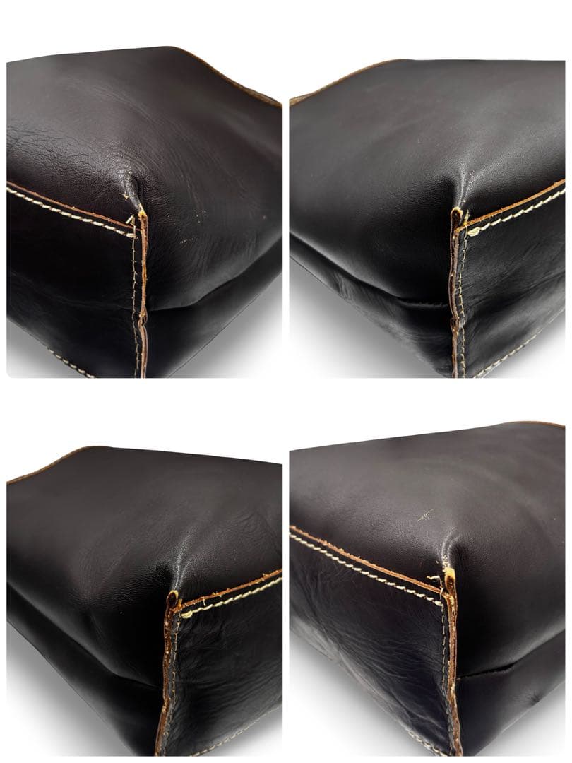 【良品】ツモリチサト　トートバッグ　オールレザー　ブラウン　手提げ　大容量