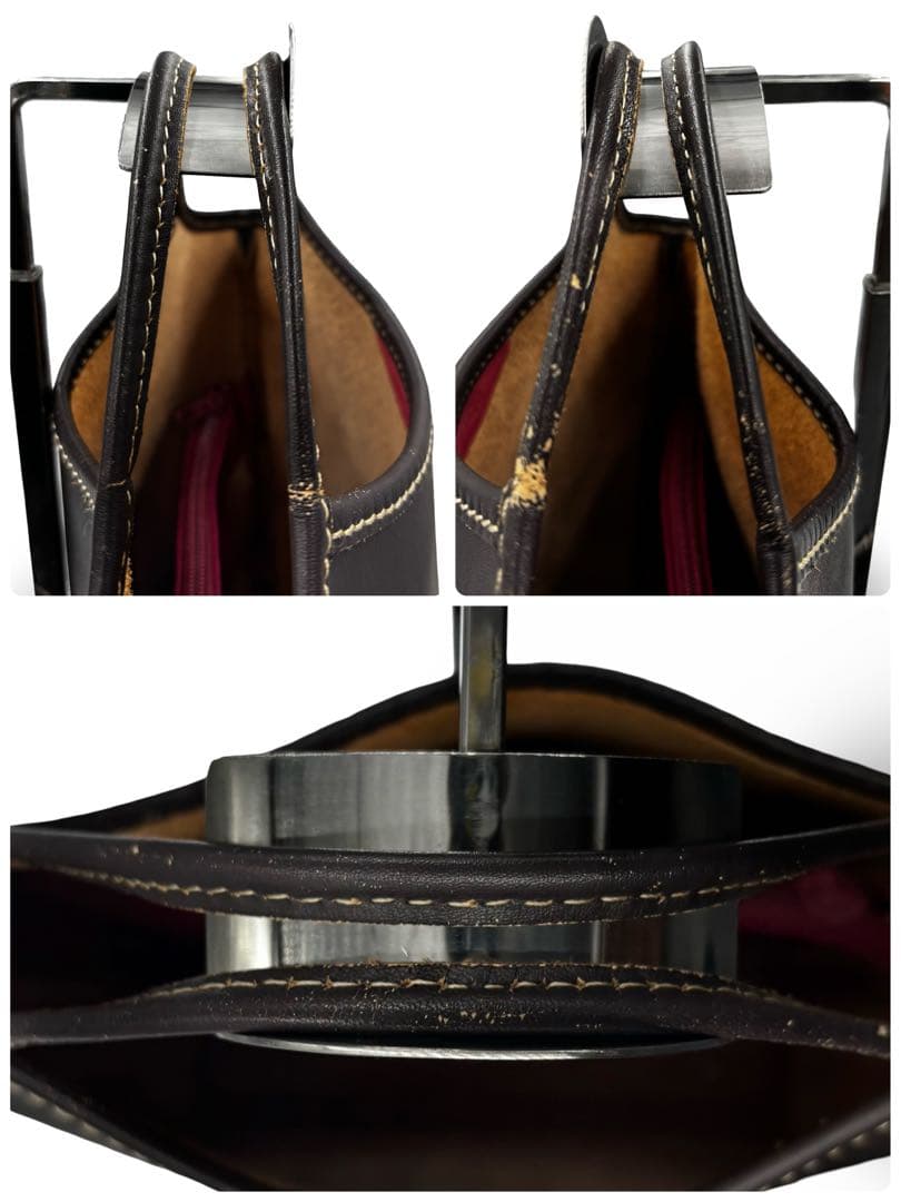 【良品】ツモリチサト　トートバッグ　オールレザー　ブラウン　手提げ　大容量