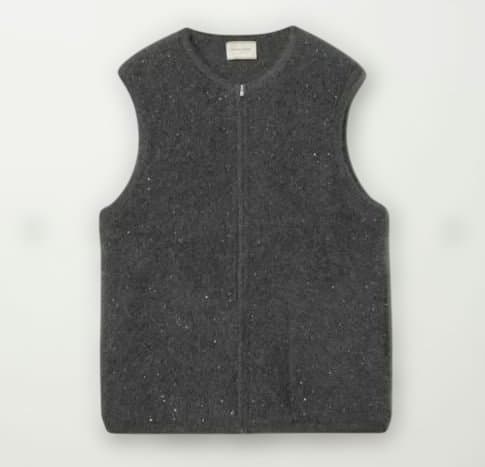 ユナイテッドアローズフォックスカシミヤ スパンコール ジップ ベスト