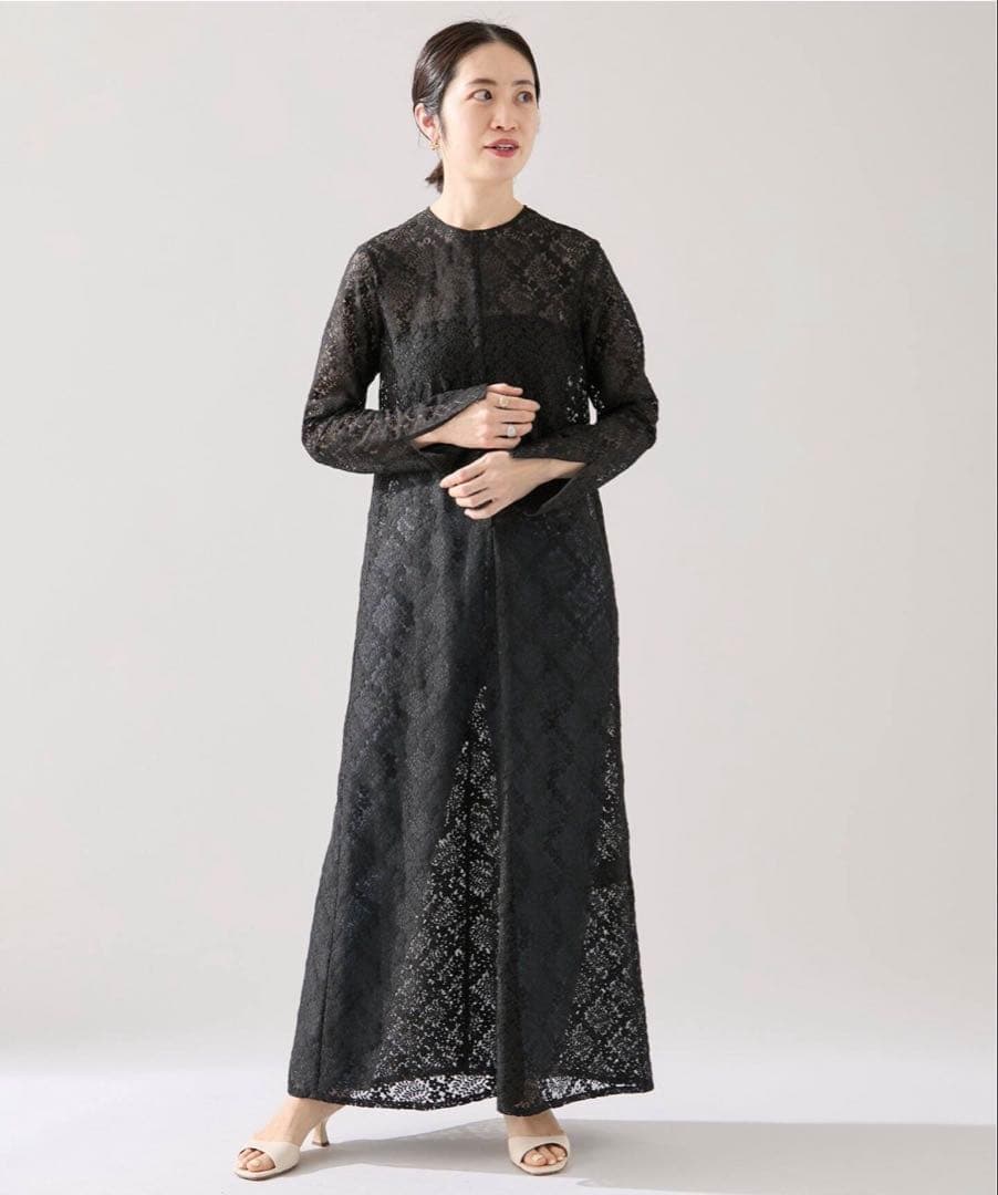 ◆VERMEIL par iena◆レースドレス ブラック フリーサイズ
