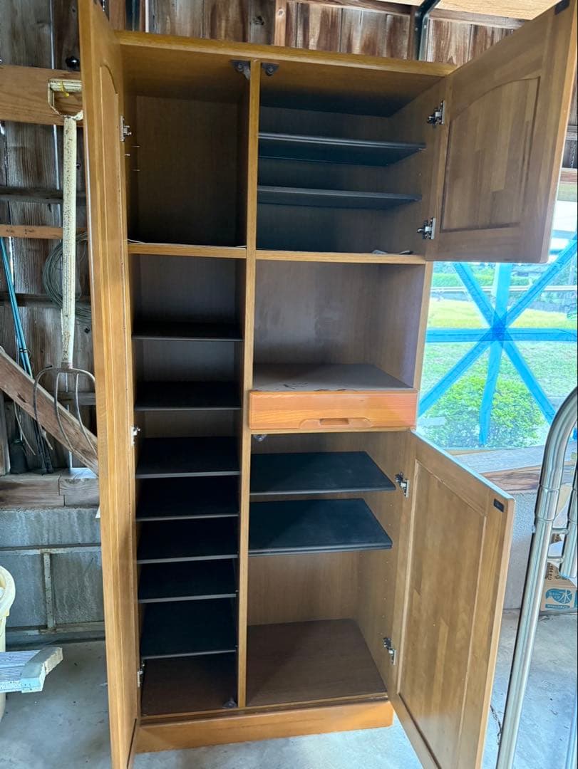 木製靴箱 棚付き 引き出しあり