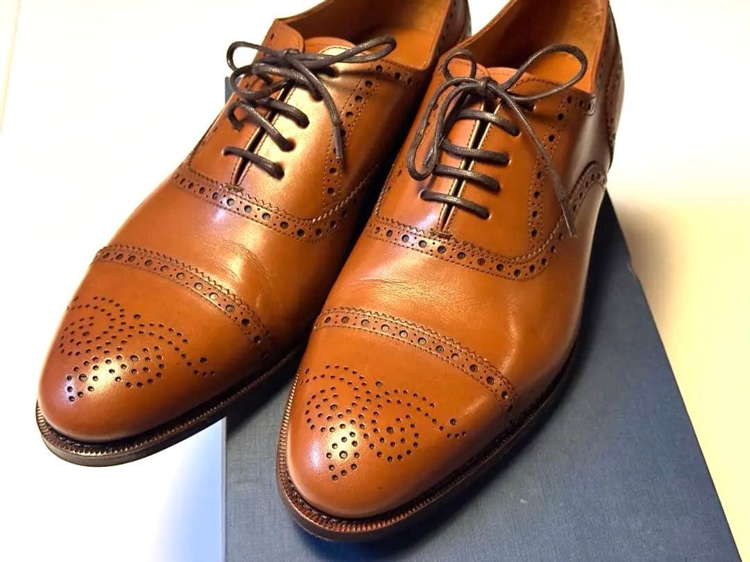 【新品未使用】YANKO ブラウン ウィングチップ シューズ